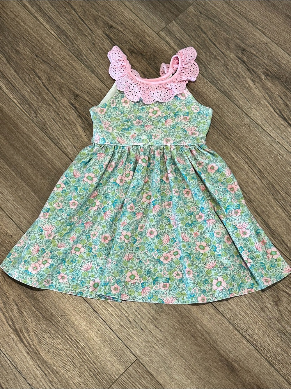Cheeky Plum Girls 5 Penelope Knit Dress in Rose Water Blossom - Picture 3 of 11